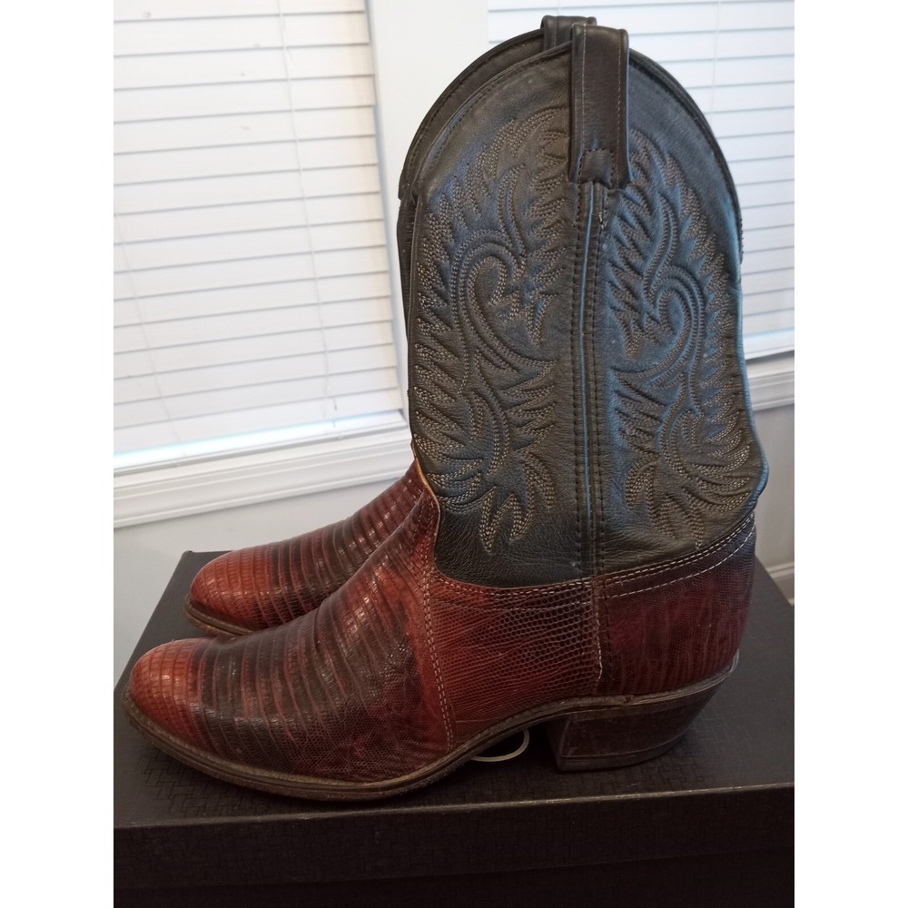 Vintage‎ J. Chisholm GENUINE Snakeskin Lizard Cowboy Western Boots Men's Sz 8.5M
